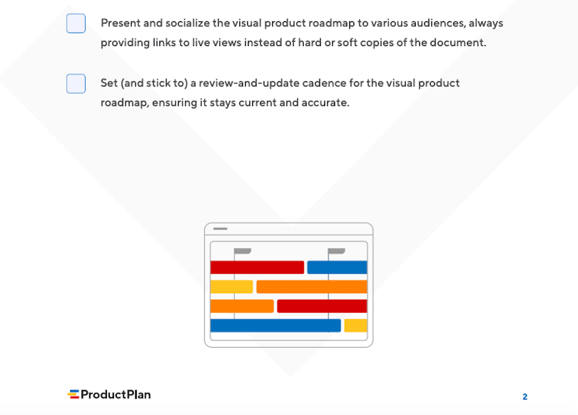 Building Your First Visual Product Roadmap Checklist Page 2