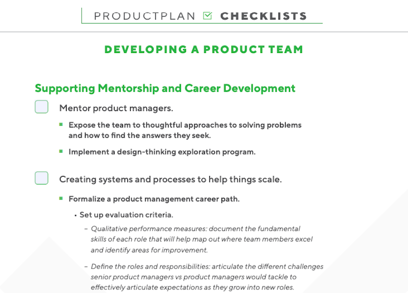 Building a Product Team Checklist Part 3