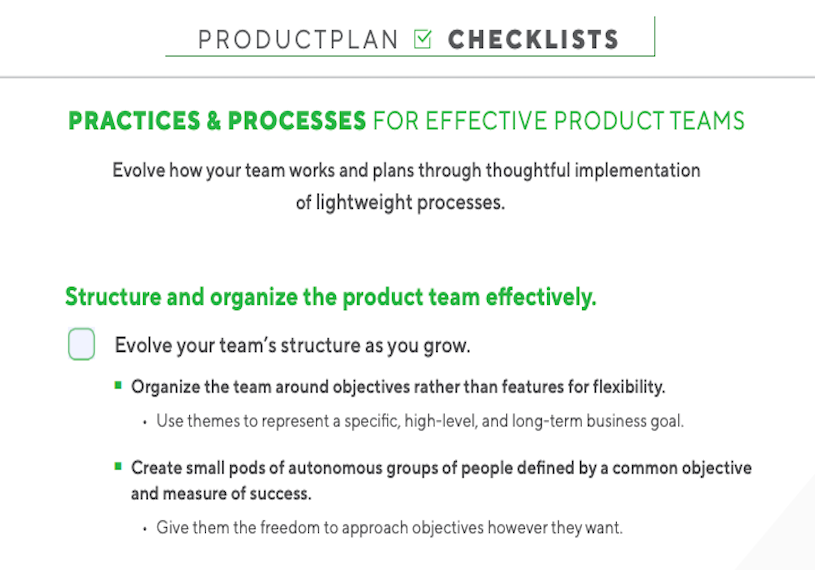 Processes & Practices Checklist 1