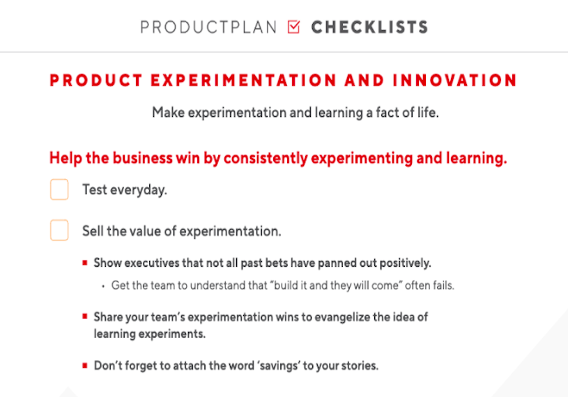 Product Experimentation Checklist 1