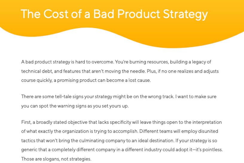 Product Strategy Playbook Cost of Bad Strategy