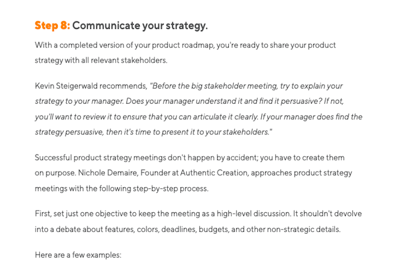 Product Strategy Playbook Step 8
